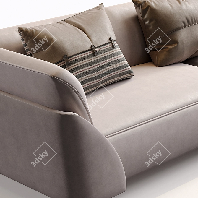  Genuine Leather Flared Arm Sofa 3D model image 4