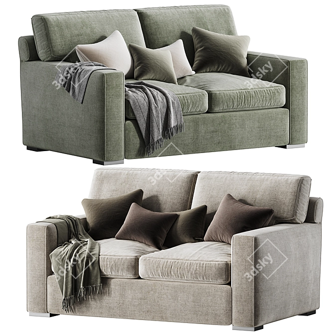 Modern Axis Loveseat - Premium Quality 3D model image 2