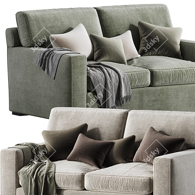 Modern Axis Loveseat - Premium Quality 3D model image 3