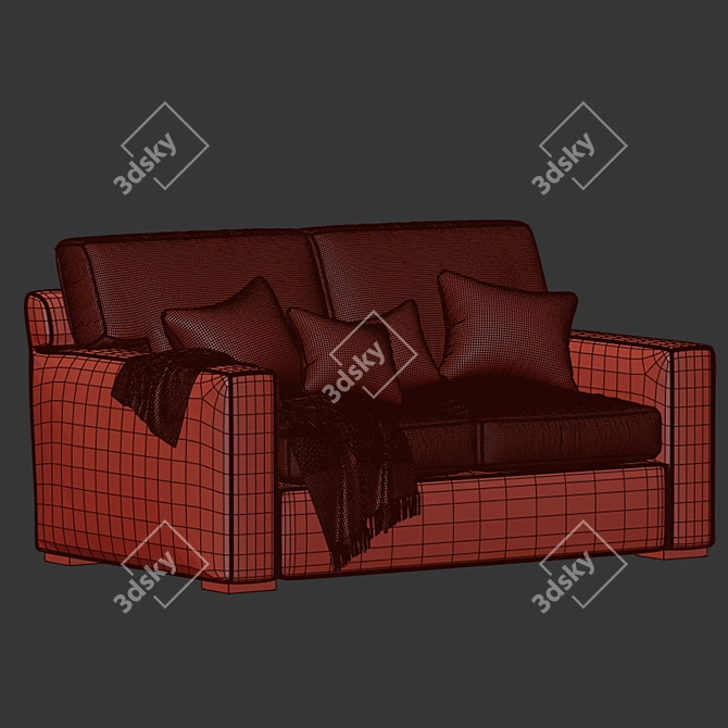 Modern Axis Loveseat - Premium Quality 3D model image 5