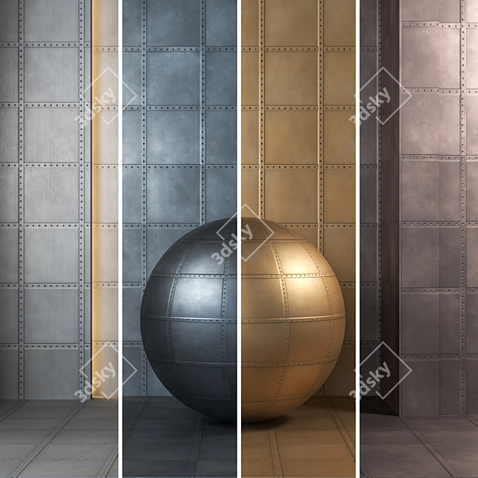 Metal Plate Textures Bundle 4K 3D model image 3