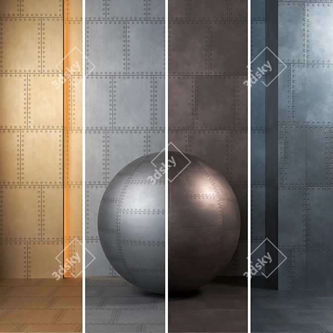 Metal Plate Textures Bundle 4K 3D model image 4