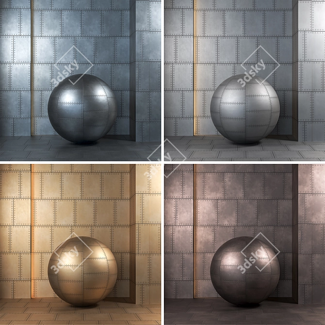 Metal Plate Textures Bundle 4K 3D model image 5