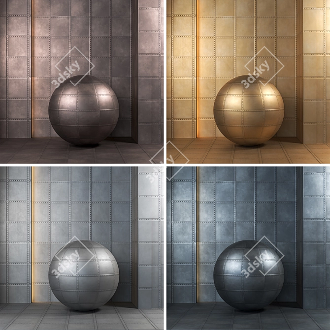 Metal Plate Textures Bundle 4K 3D model image 6