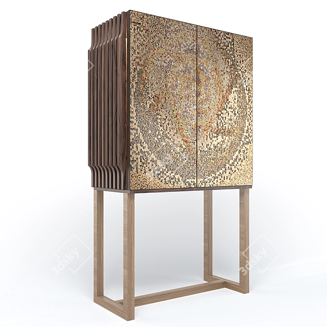 Elegant Vintage Style Cabinet 3D model image 1