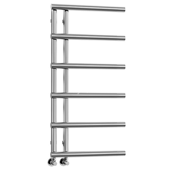 Designer Chrome Towel Rail Radiator 3D model image 2