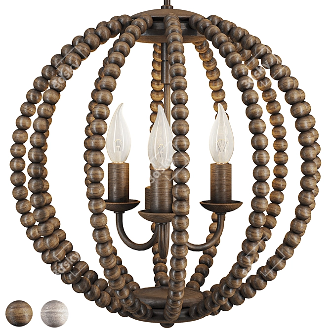 White Beads Chandelier 3D Model 3D model image 1