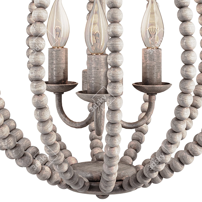 White Beads Chandelier 3D Model 3D model image 4