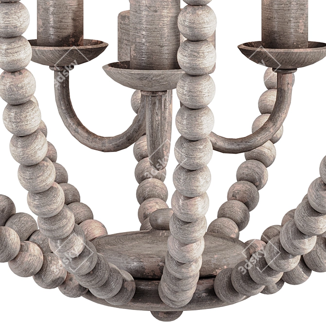 White Beads Chandelier 3D Model 3D model image 5