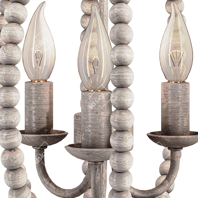 White Beads Chandelier 3D Model 3D model image 6