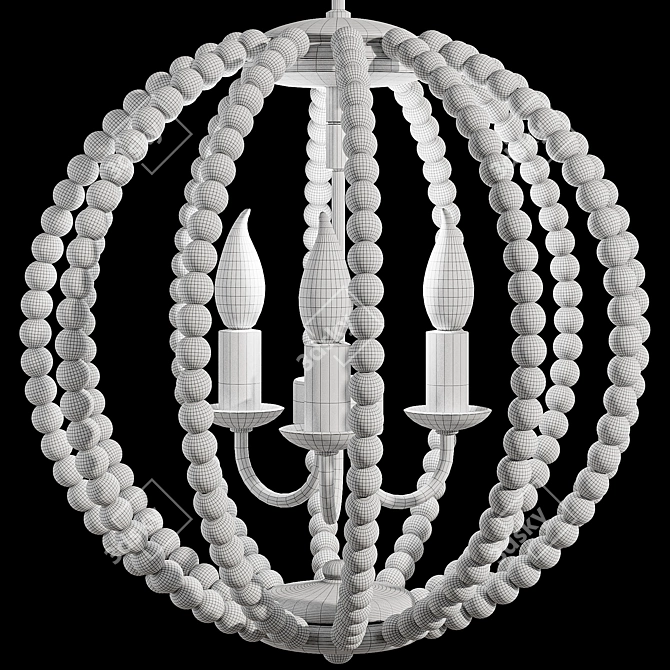 White Beads Chandelier 3D Model 3D model image 7