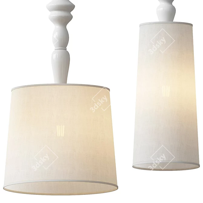 Bohemian Linen Pendant Light 3D model image 2