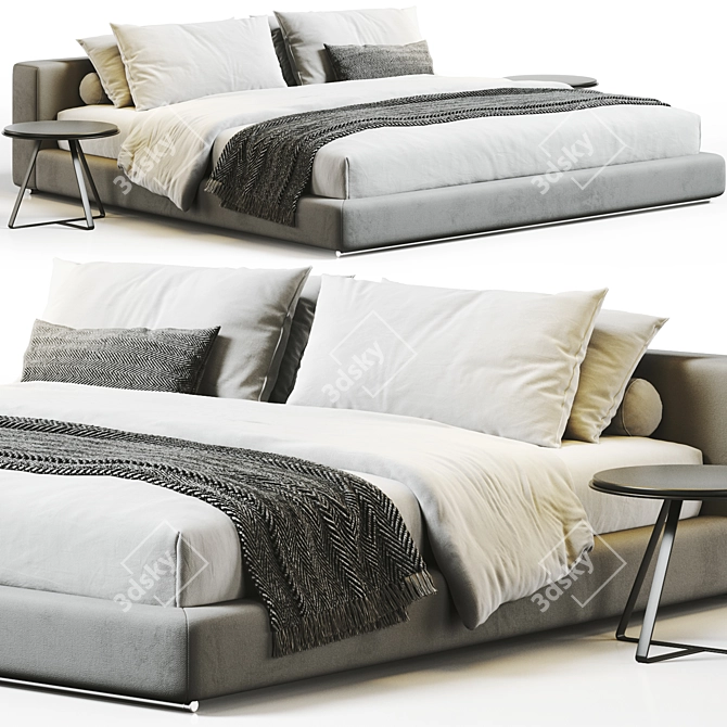 Modern Flexform Groundpiece Bed | 3Ds Max & OBJ 3D model image 1