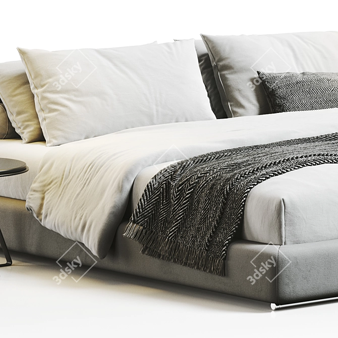 Modern Flexform Groundpiece Bed | 3Ds Max & OBJ 3D model image 2