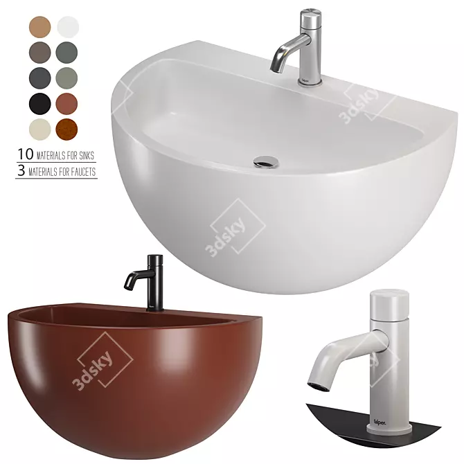 FALPER Bowl Washbasin Set 3D model image 1