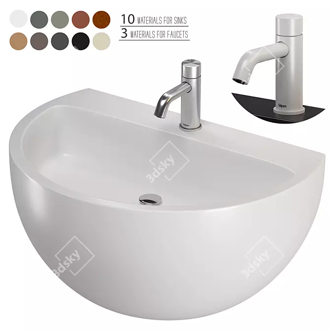 FALPER Bowl Washbasin Set 3D model image 5