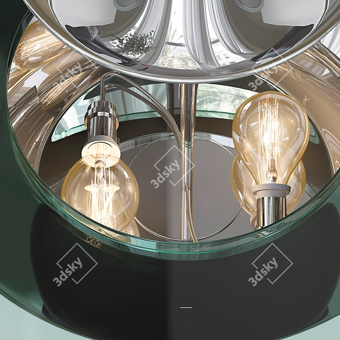 French Modernist Chandelier 1930 3D model image 2