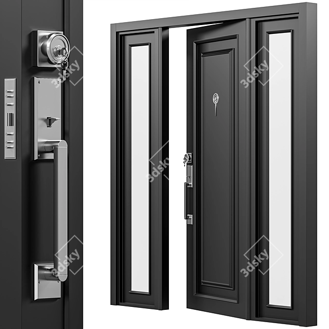 Modern Exterior Door Visualization 3D model image 1