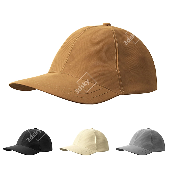 Copper Basic Twill Cap: ZARA 3D model image 1