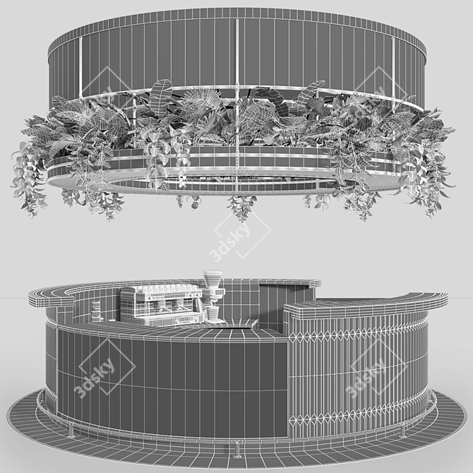 Modern Cafe Counter Stand 3D model image 4