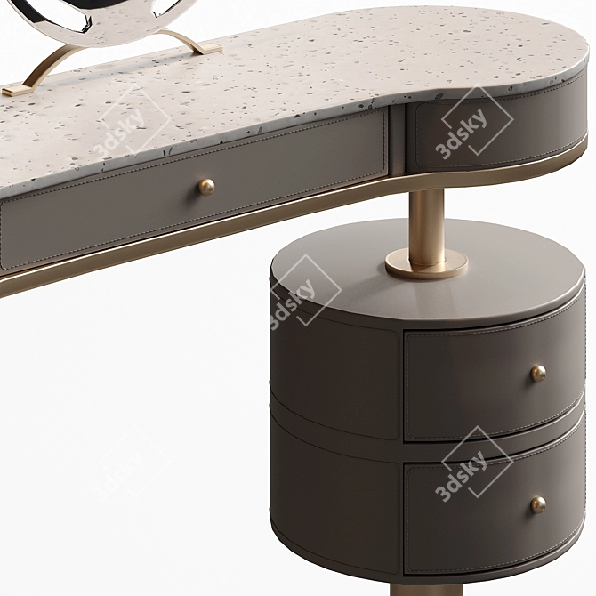 Vanity Table with Mirror 3D model image 4