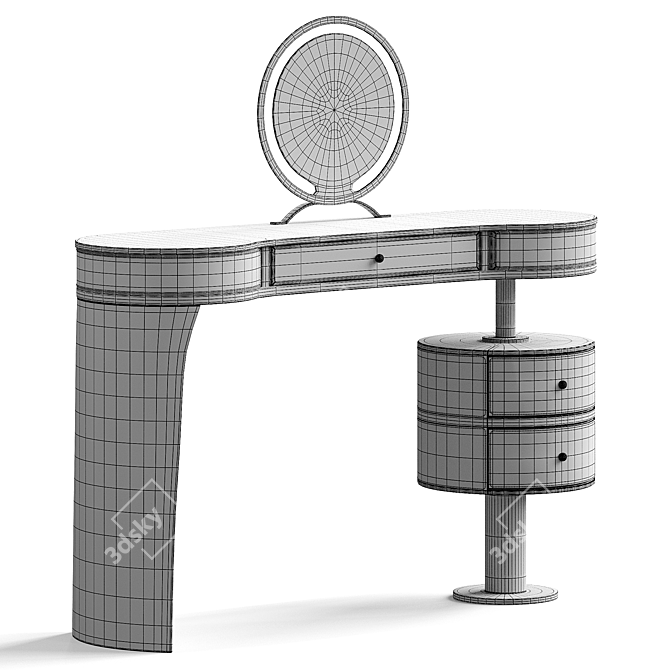 Vanity Table with Mirror 3D model image 5