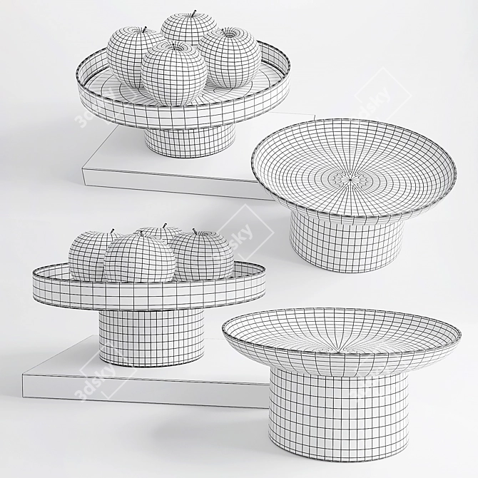 Elegant Decor Tray Set 3D model image 2