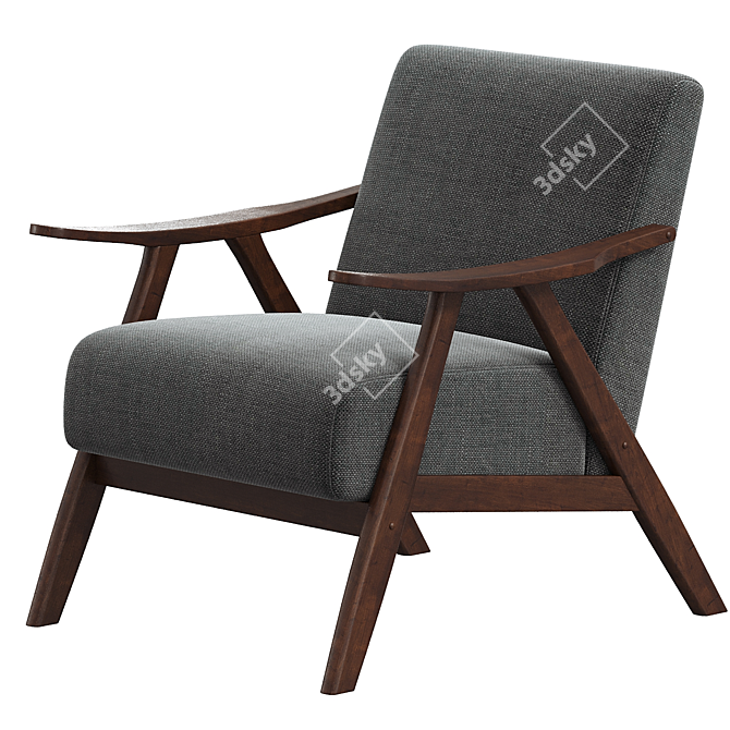 Elegant Verona Gray Accent Chair 3D model image 2