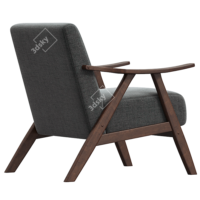 Elegant Verona Gray Accent Chair 3D model image 3