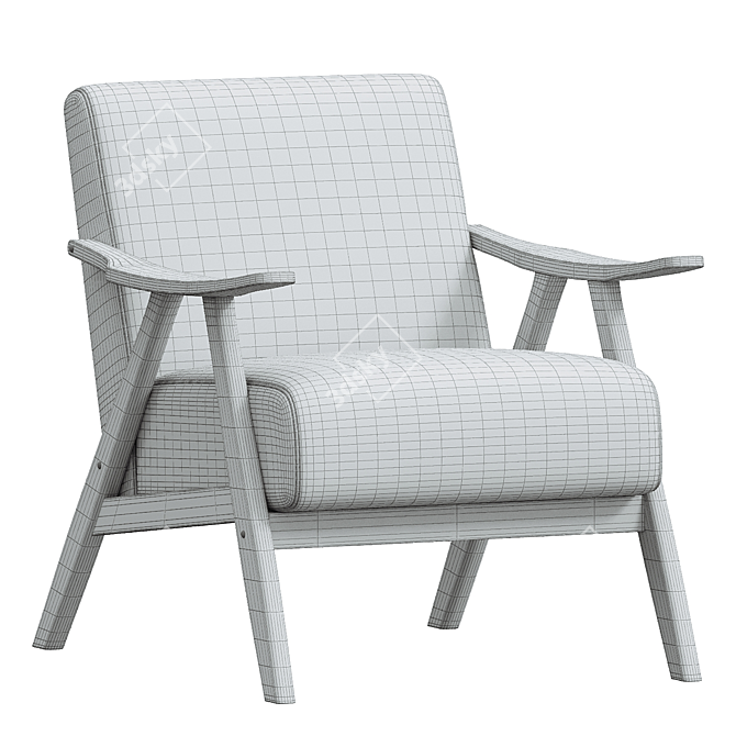 Elegant Verona Gray Accent Chair 3D model image 4