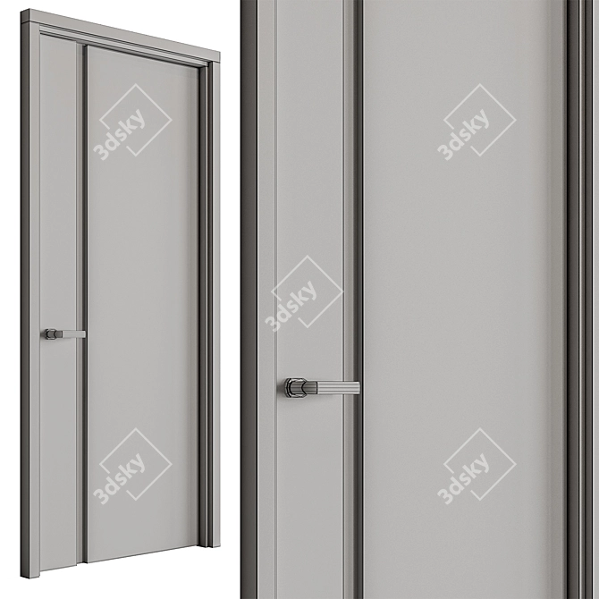 Sleek Contemporary Door Hardware 3D model image 3