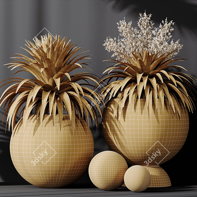 Yucca Plant Vase Set Outdoor 3D model image 6