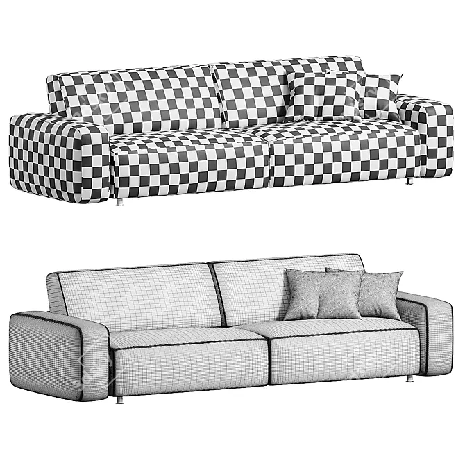 Sleek Modern CROSS Sofa Model 3D model image 4