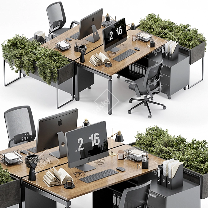 Modern Office Furniture Set 04 3D model image 1