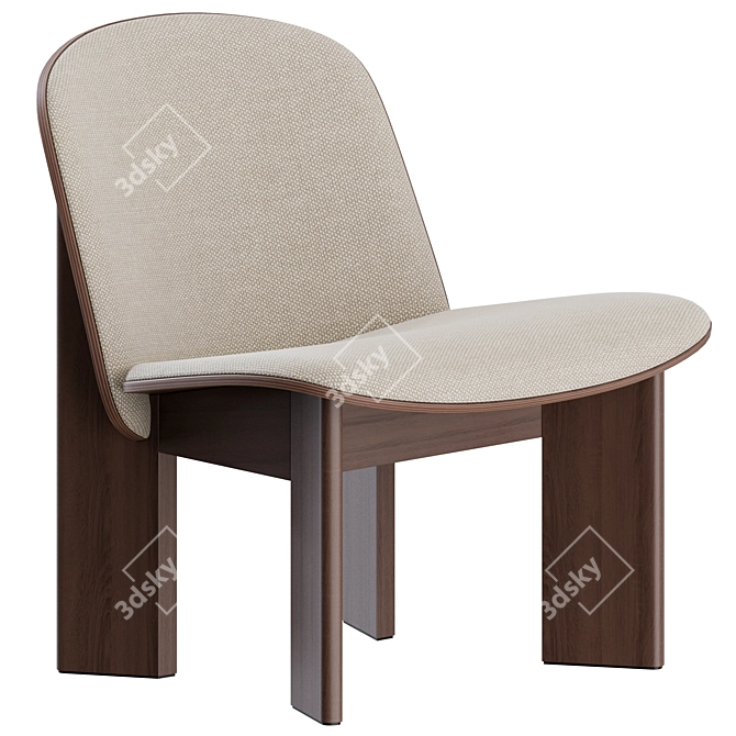 Modern Chisel Lounge Chair Set 3D model image 1