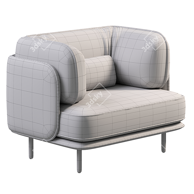 Modern Numeral Armchair Design 3D model image 4