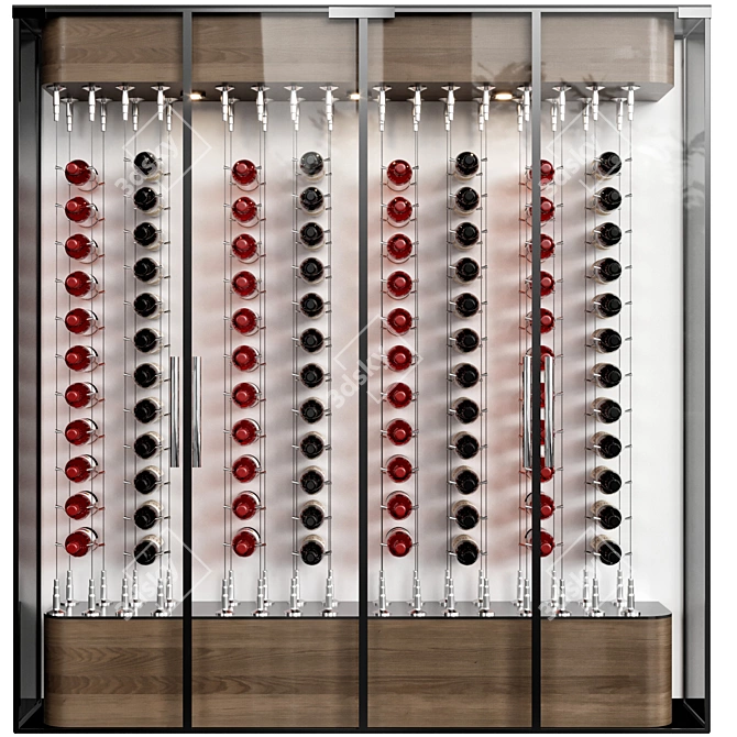 Rustic Wine Cellar With Hanging Bottles 3D model image 3