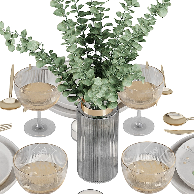 Modern Table Setting V7 (676x719x381mm) 3D model image 4