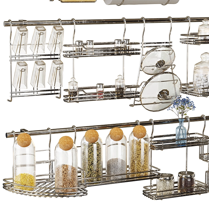 Czech Kitchen Railings Set 3D model image 2