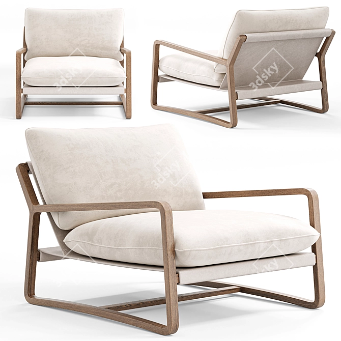 Stylish Bungalow Chair Coco Republic 3D model image 3