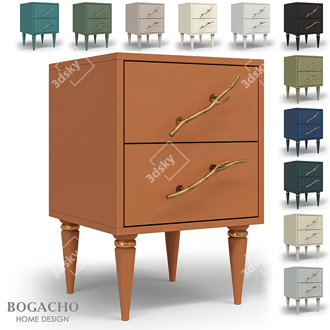 Art Kolor Matte Classic Nightstand 3D model image 1