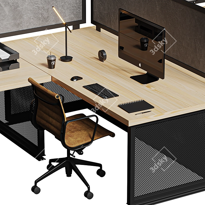 IKEA Office Table Set 3D model image 2