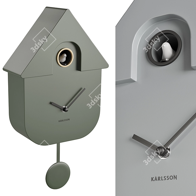 Modern Cuckoo Wall Clock: Karlsson 3D model image 5