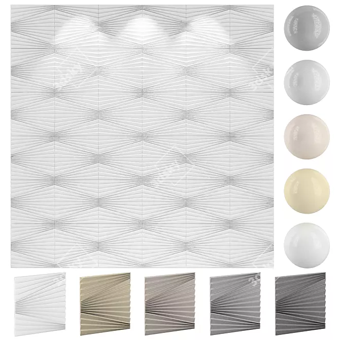 3D Wall Panels Pack - 5 Textures 3D model image 4