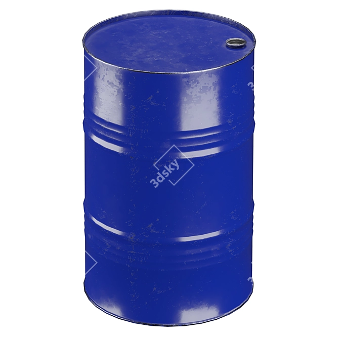 Metallic Steel Barrel Model Set 3D model image 4