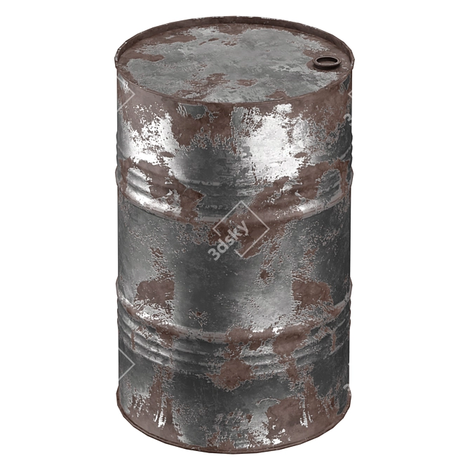 Metallic Steel Barrel Model Set 3D model image 5