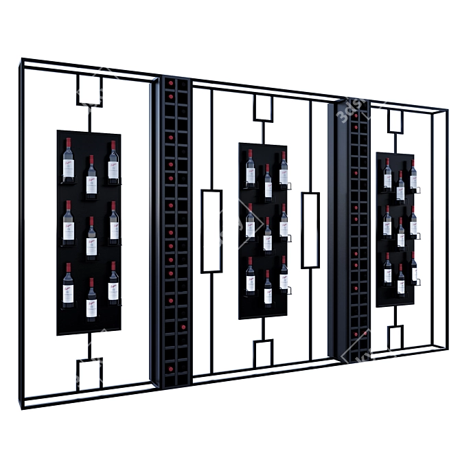 Restaurant Cafe Wine Display Shelf 3D model image 1