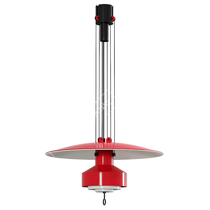 Sleek Metal Pendant Lamp 3D model image 3