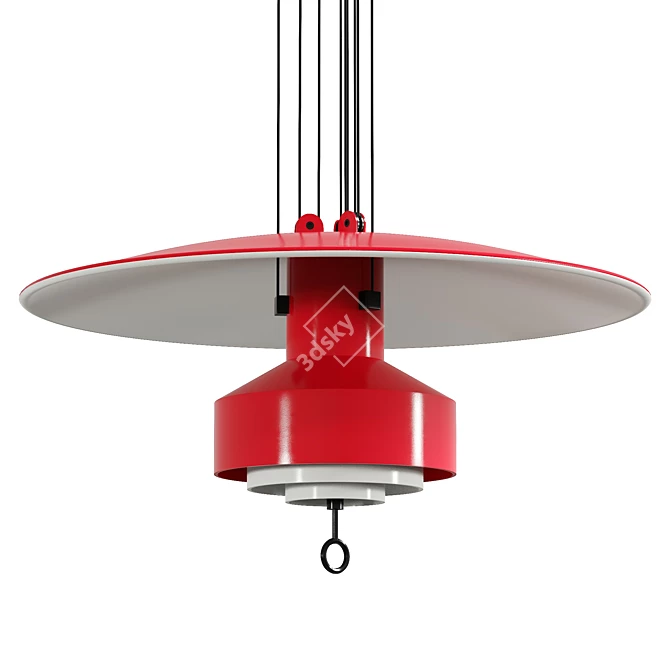 Sleek Metal Pendant Lamp 3D model image 5