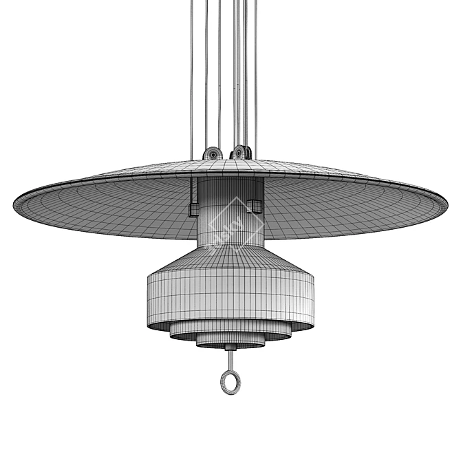 Sleek Metal Pendant Lamp 3D model image 6